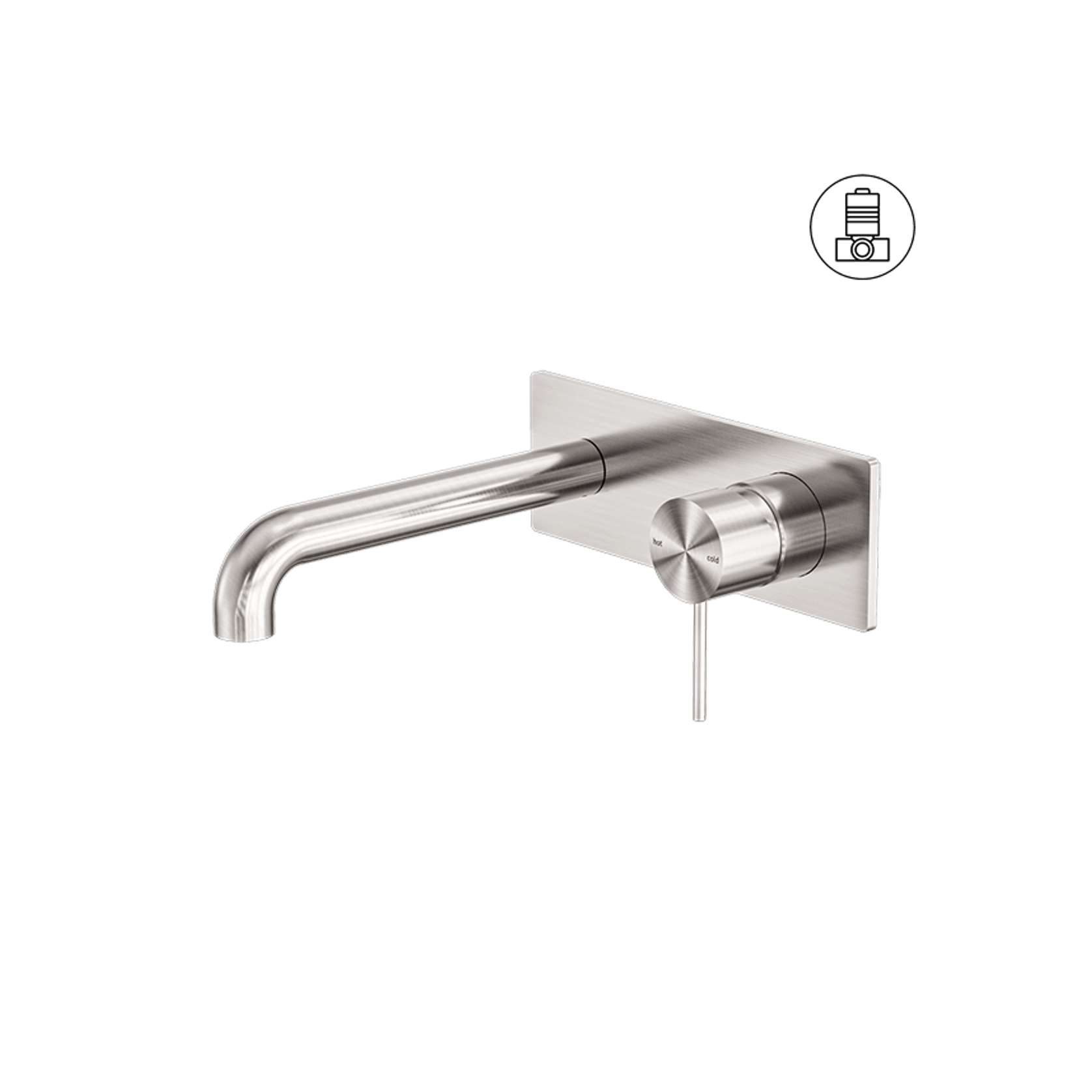 Mecca Wall Basin/Bath Mixer 260mm Brushed Nickel gallery detail image