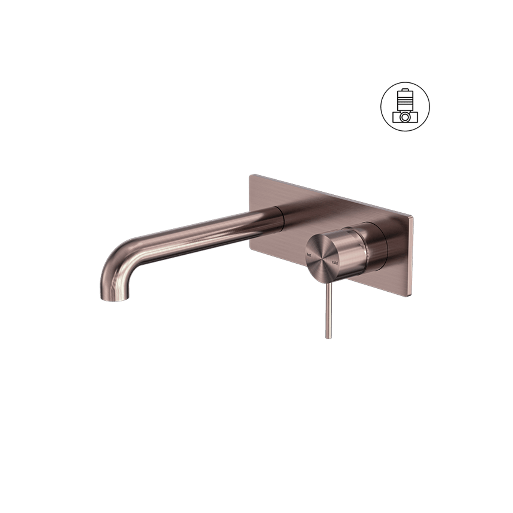 Mecca Wall Basin/Bath Mixer 230mm Brushed Bronze gallery detail image