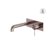 Mecca Wall Basin/Bath Mixer 230mm Brushed Bronze gallery detail image