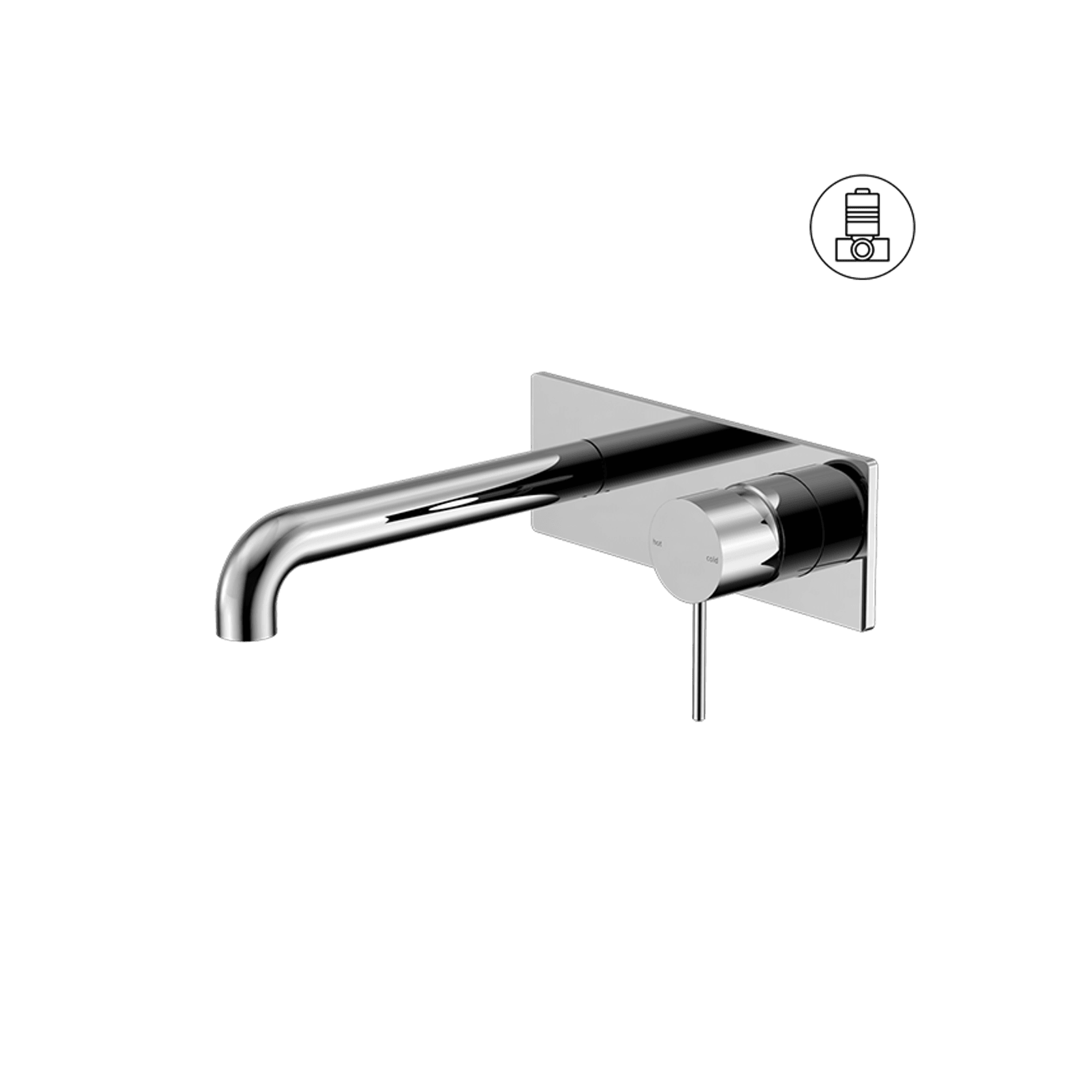 Mecca Wall Basin/Bath Mixer 230mm Chrome gallery detail image