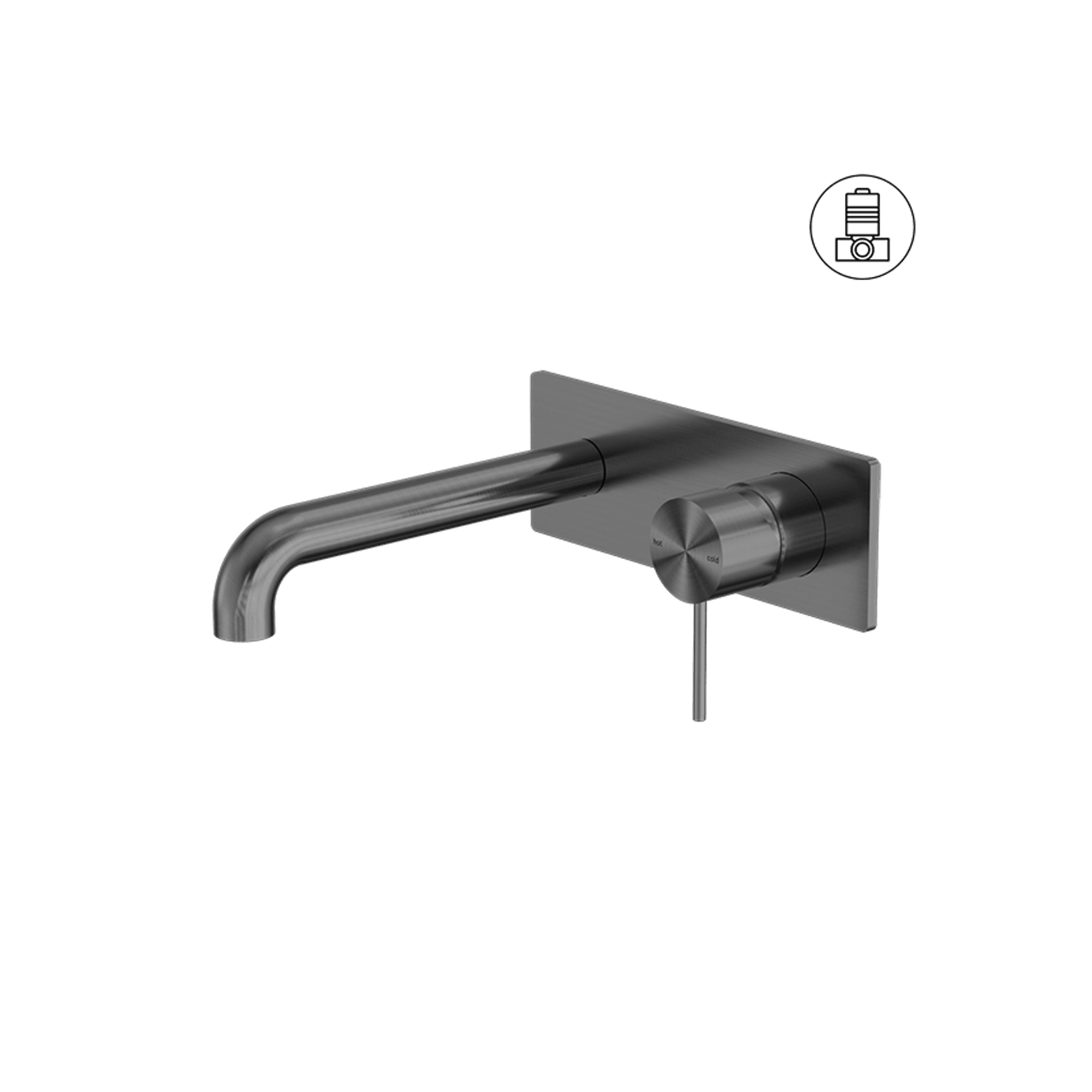 Mecca Wall Basin/Bath Mixer 120mm Gun Metal gallery detail image