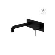 Mecca Wall Basin/Bath Mixer 230mm Matte Black gallery detail image