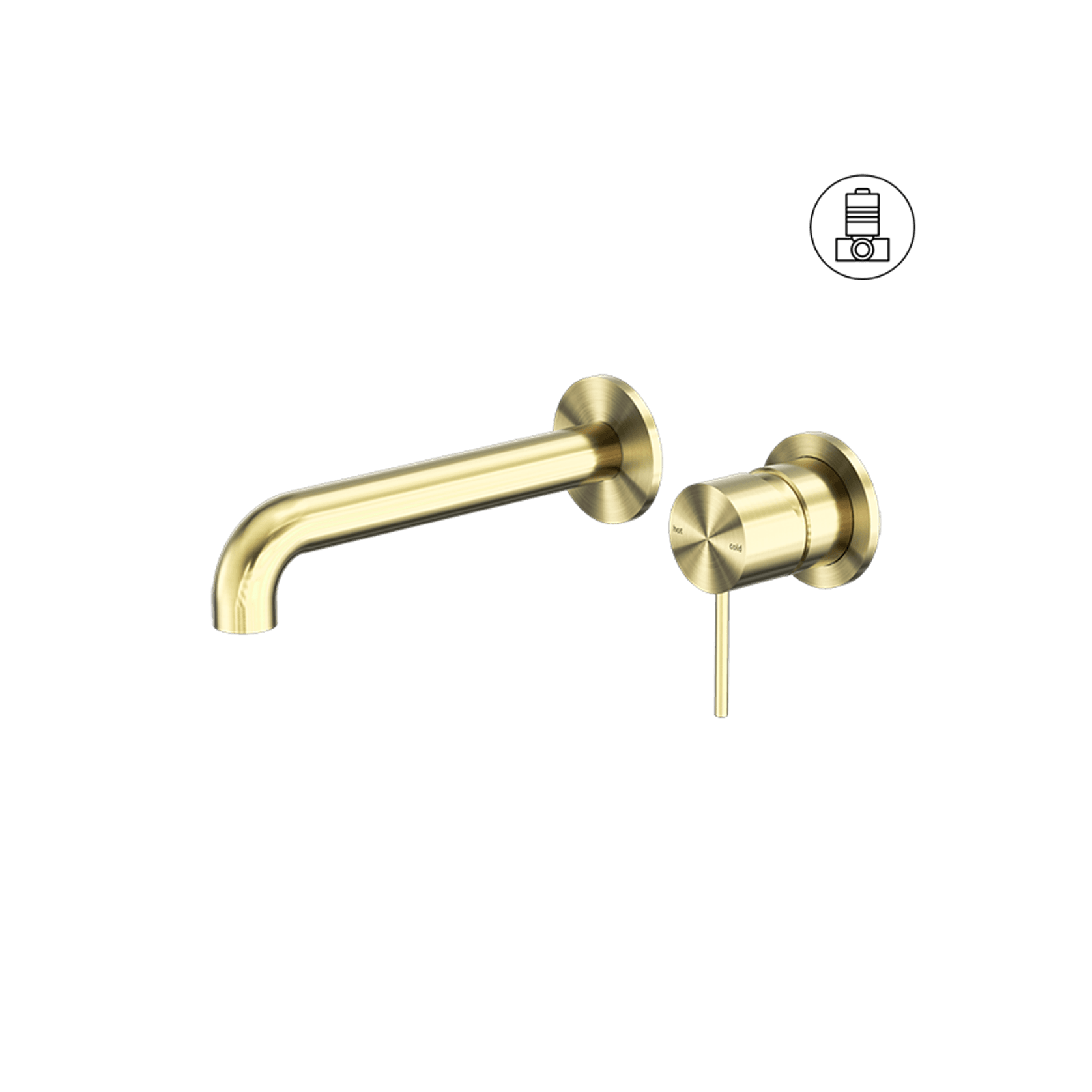 Mecca Wall Basin/Bath Mixer Separate Back Plate 260mm Brushed Gold gallery detail image