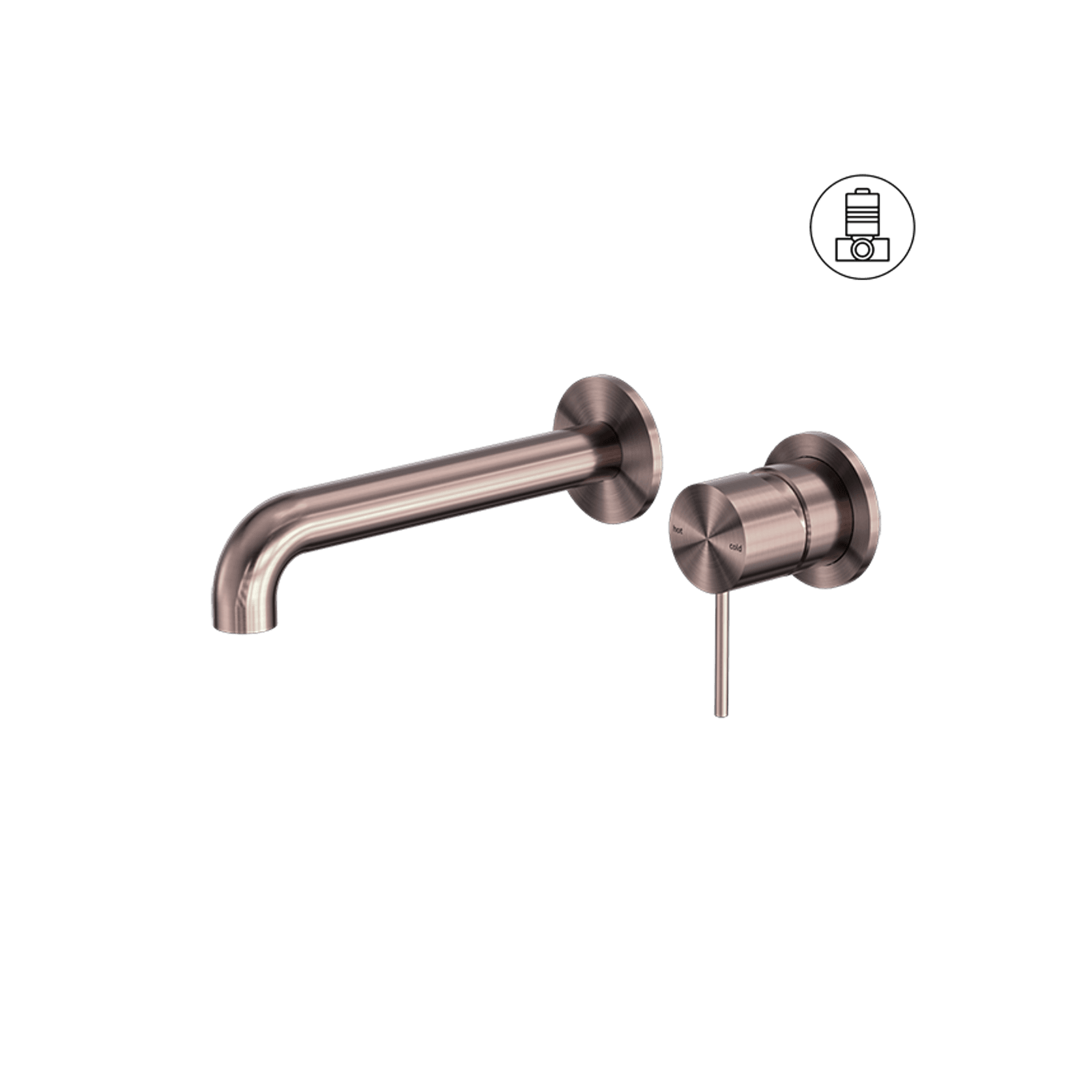 Mecca Wall Basin/Bath Mixer Separate Back Plate 185mm Brushed Bronze gallery detail image
