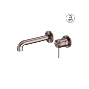 Mecca Wall Basin/Bath Mixer Separate Back Plate 230mm Brushed Bronze gallery detail image