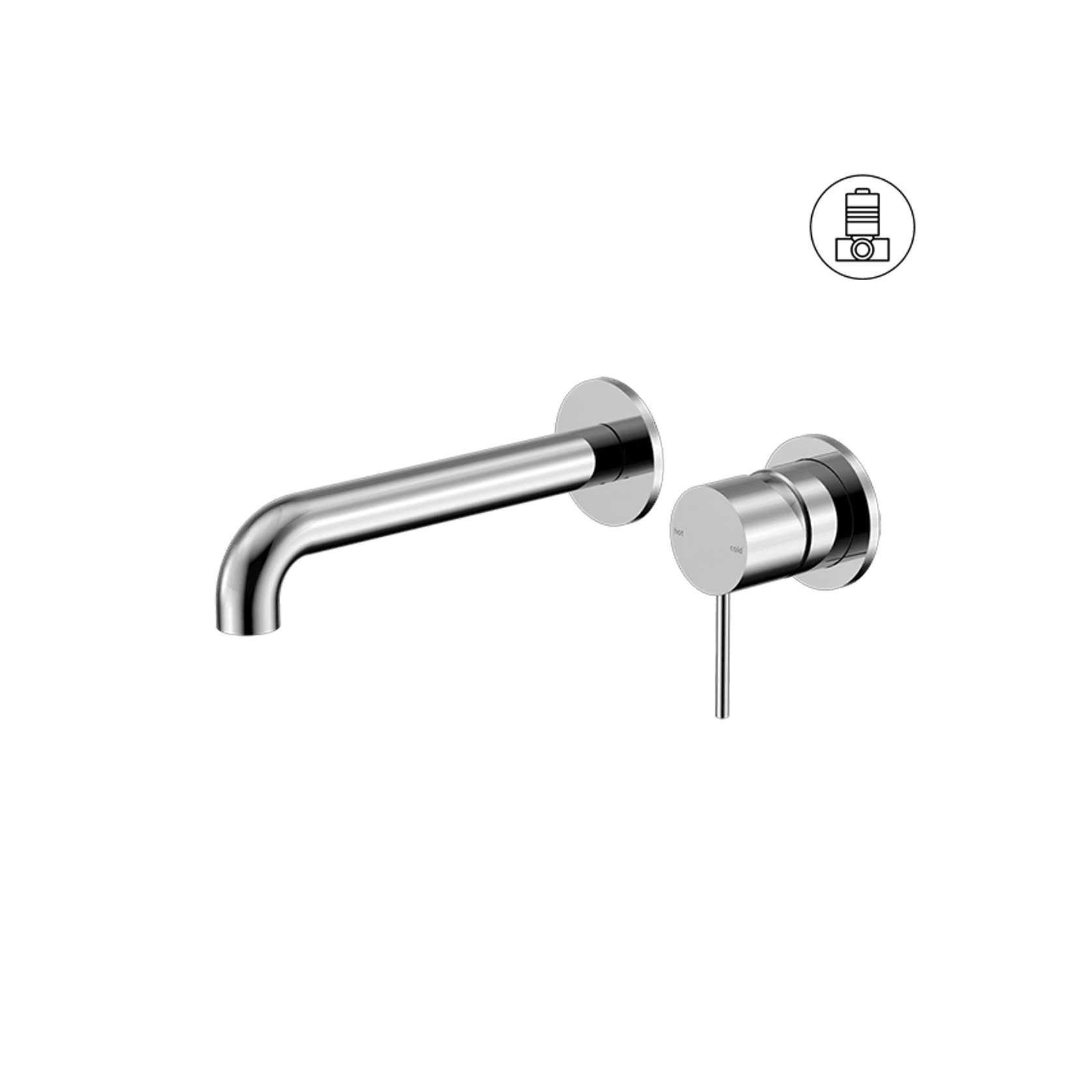 Mecca Wall Basin/Bath Mixer Separate Back Plate 120mm Chrome gallery detail image