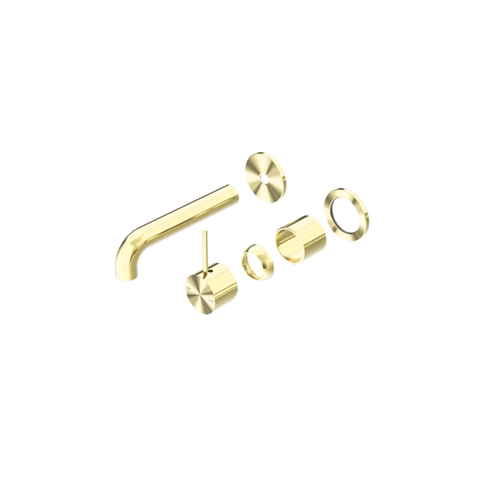 Mecca Wall Basin/Bath Mixer Separate Back Plate Handle Up 230mm Trim Kits Only Brushed Gold gallery detail image