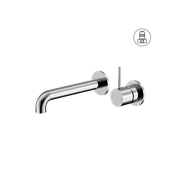 Mecca Wall Basin/Bath Mixer Separate Back Plate Handle Up 160mm Chrome gallery detail image