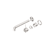 Mecca Wall Basin/Bath Mixer Separate Back Plate Handle Up 260mm Trim Kits Only Brushed Nickel gallery detail image