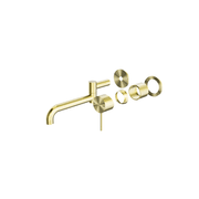 Mecca Wall Basin/Bath Mixer Swivel Spout 225mm Trim Kits Only Brushed Gold gallery detail image