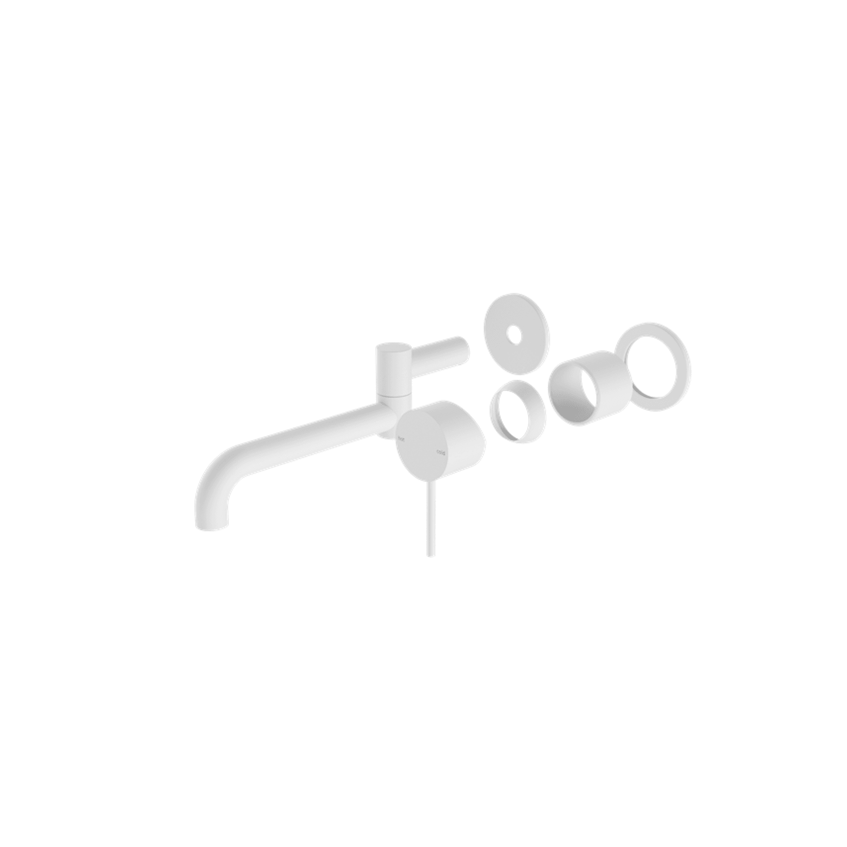 Mecca Wall Basin/Bath Mixer Swivel Spout 225mm Trim Kits Only Matte White gallery detail image