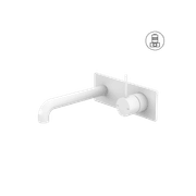 Mecca Wall Basin/Bath Mixer Handle Up 230mm Matte White gallery detail image