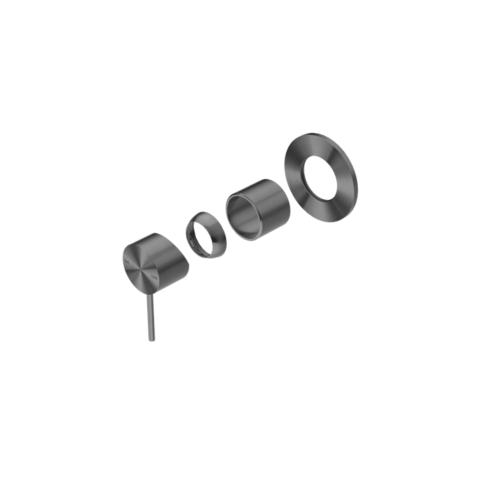 Mecca Shower Mixer 80mm Plate Trim Kits Only Gun Metal gallery detail image