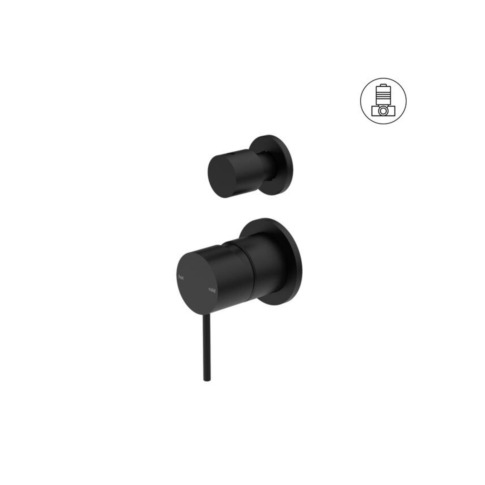 Mecca Shower Mixer With Divertor Separate Back Plate Matte Black gallery detail image