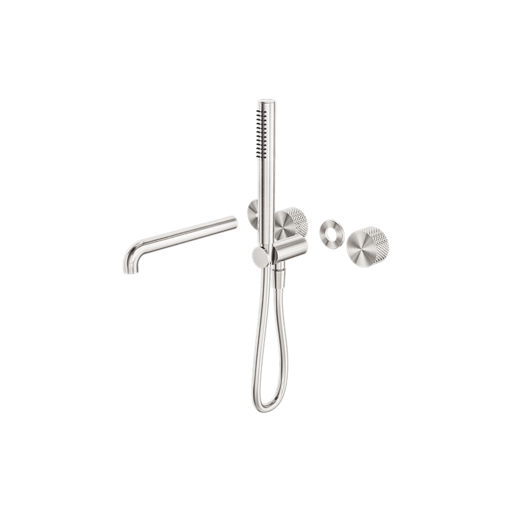 Opal Shower System Separate Plate With Spout 230mm Kit Brushed Nickel gallery detail image