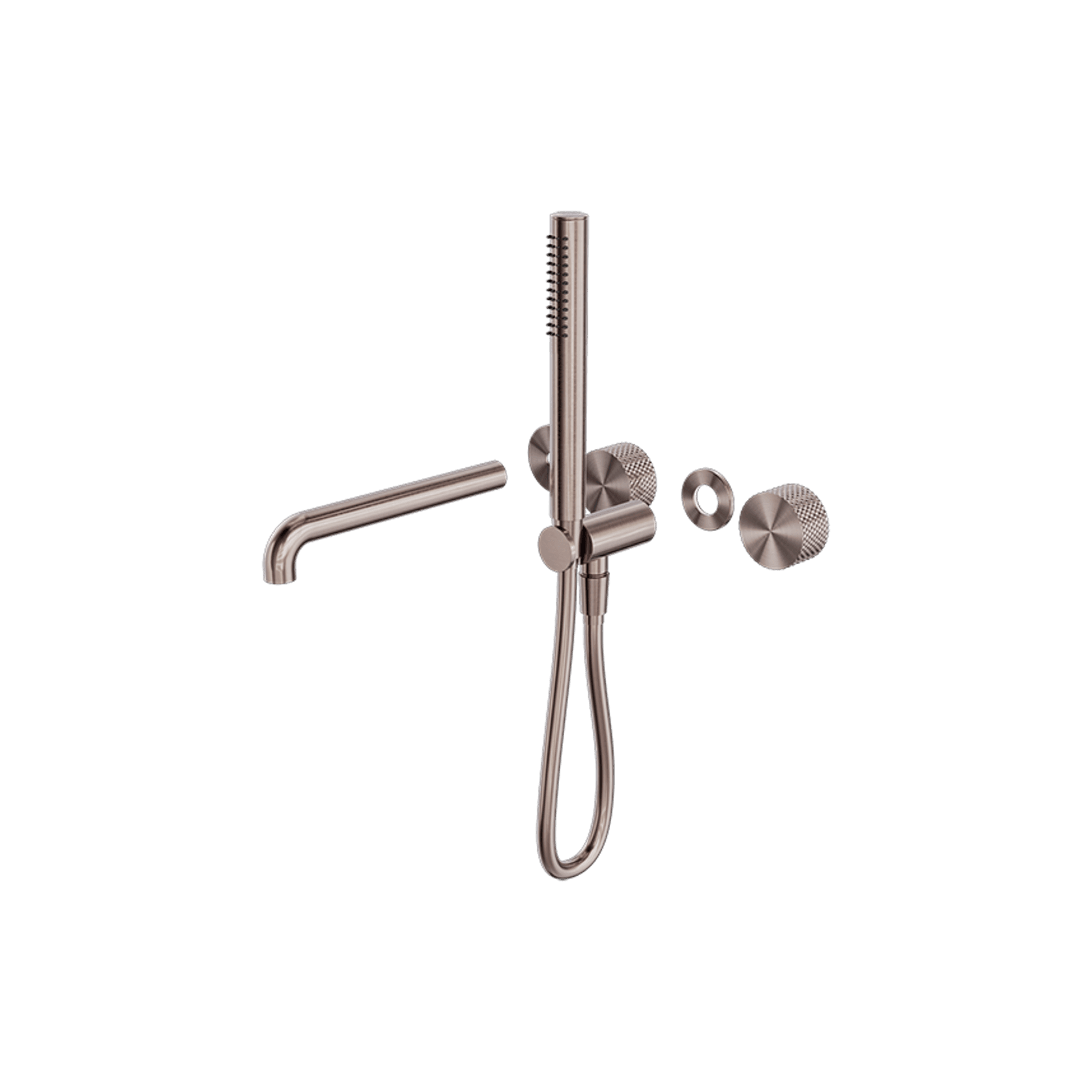 Opal Shower System Separate Plate With Spout 230mm Kit Brushed Bronze gallery detail image
