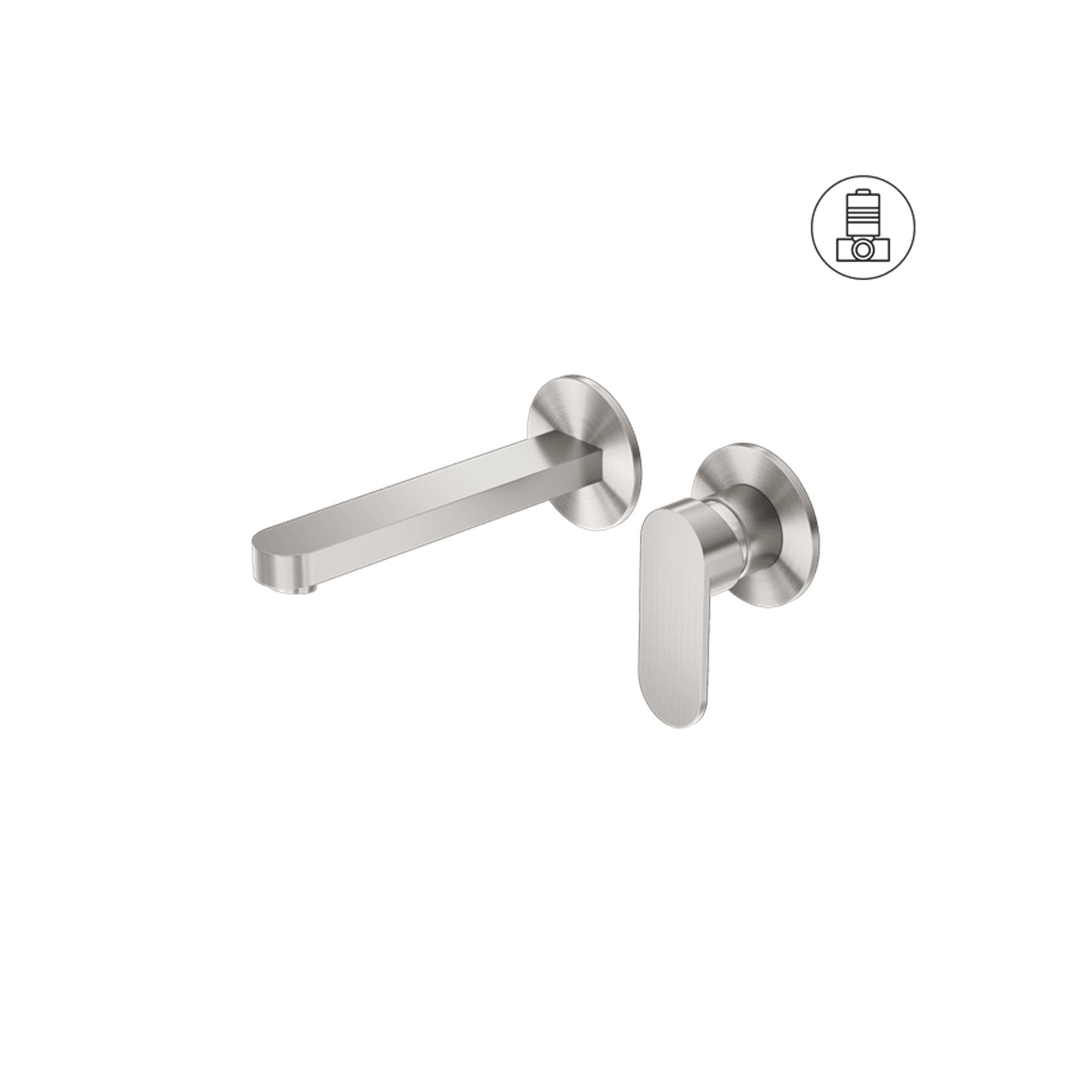 Ecco Wall Basin/Bath Mixer Separate Back Plate Brushed Nickel gallery detail image