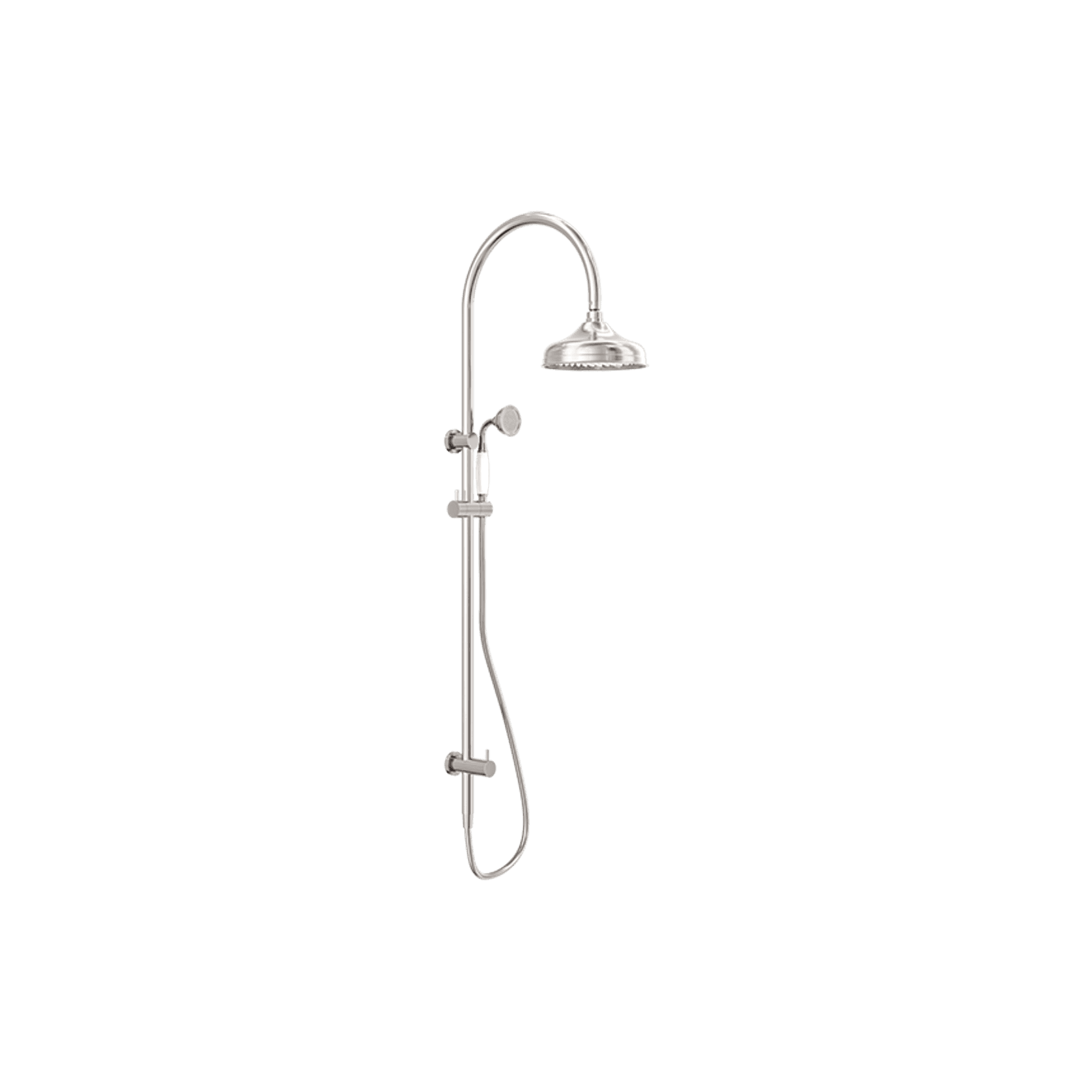 York Twin Shower With White Porcelain Hand Shower Brushed Nickel gallery detail image