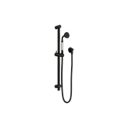 York Shower Rail With White Porcelain Hand Shower Matte Black gallery detail image