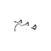 York Wall Basin Set With Black Porcelain Lever Chrome gallery detail image