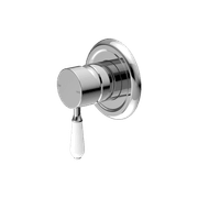 York Shower Mixer With White Porcelain Lever Chrome gallery detail image