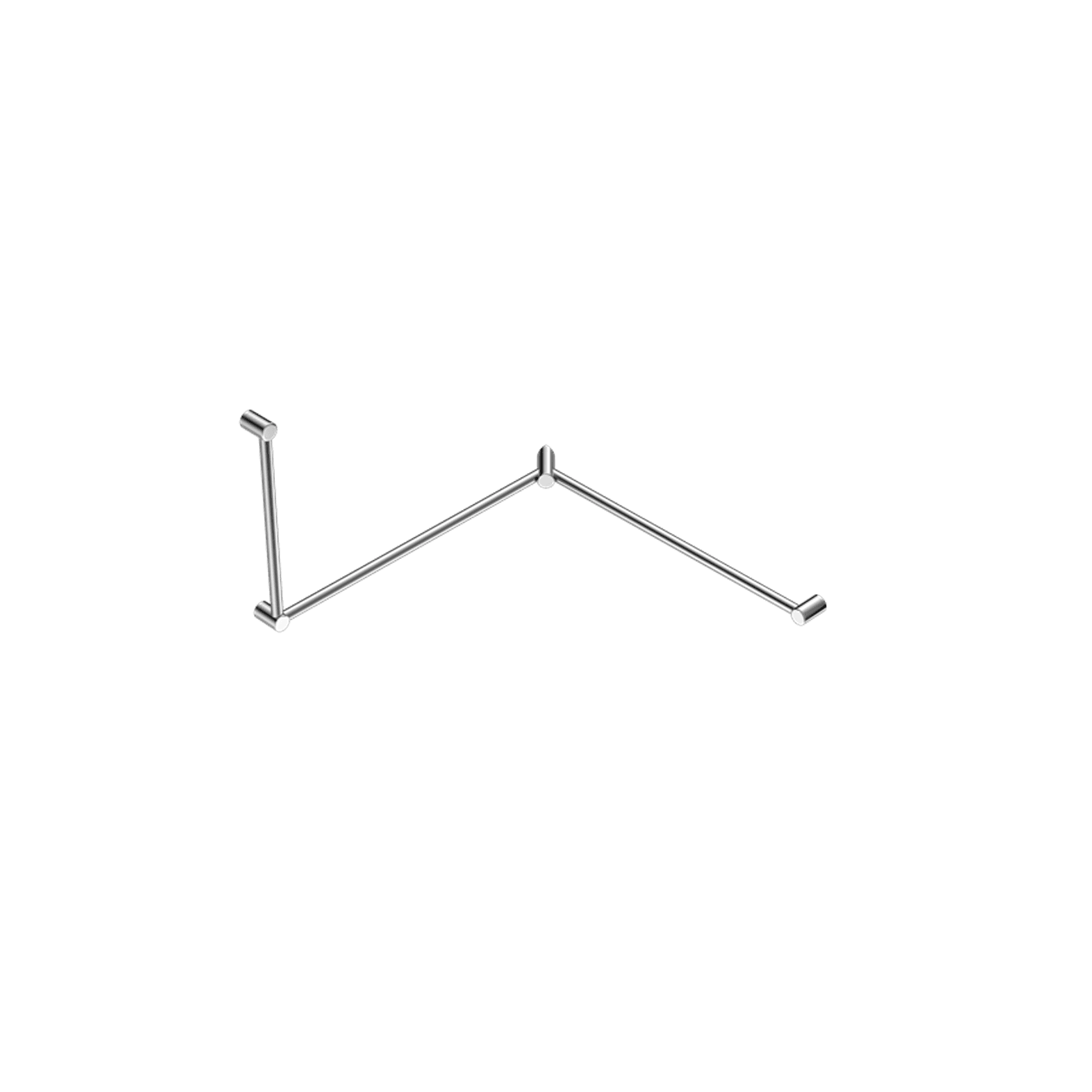 Mecca Care 32mm DDA Toilet Grab Rail Set 90 Degree Continuous 600X1065X1025mm Chrome gallery detail image