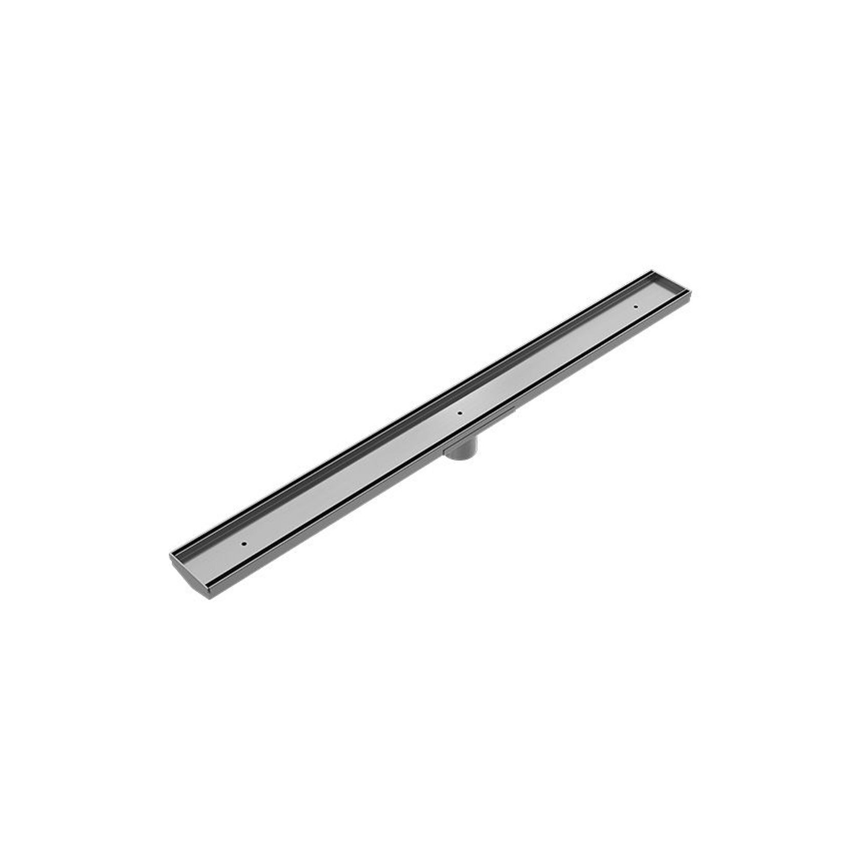 Tile Insert V Channel Floor Grate 50mm Outlet With Hole Saw Gun Metal gallery detail image