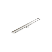 Tile Insert V Channel 1200mm Floor Grate 89mm Outlet With Hole Saw Brushed Nickel gallery detail image