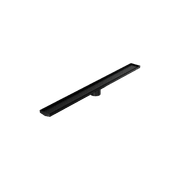 Tile Insert V Channel 1200mm Floor Grate 89mm Outlet With Hole Saw Matte Black gallery detail image