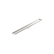 Tile Insert V Channel 1200mm Floor Grate 80mm Outlet With Hole Saw Brushed Nickel gallery detail image