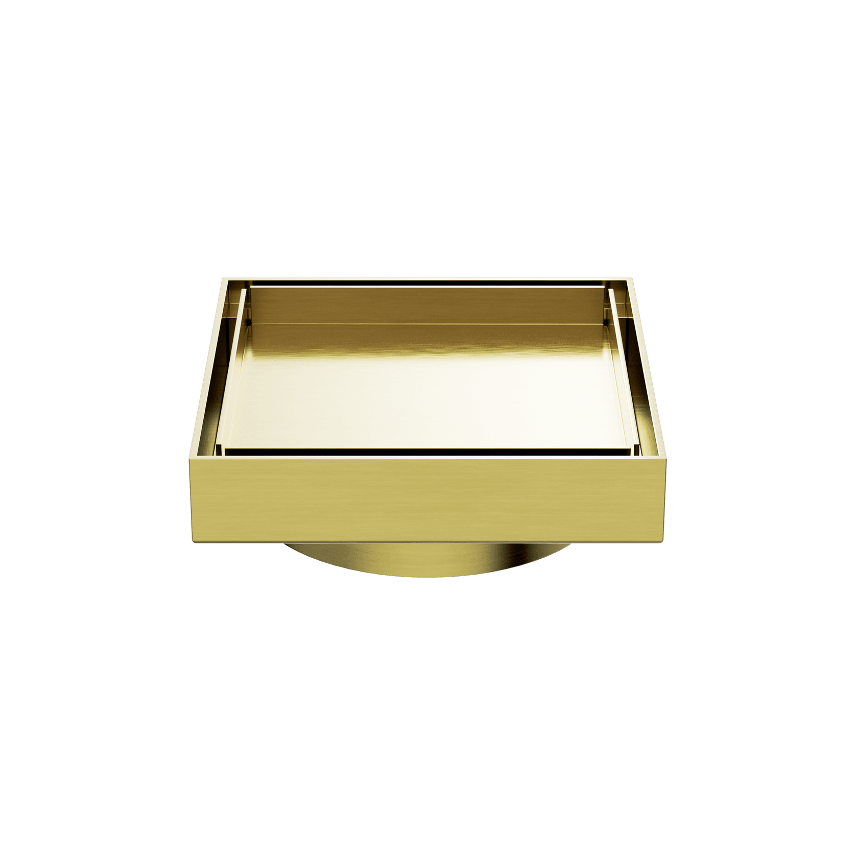 130mm Square Tile Insert Floor Waste 100mm Outlet Brushed Gold gallery detail image