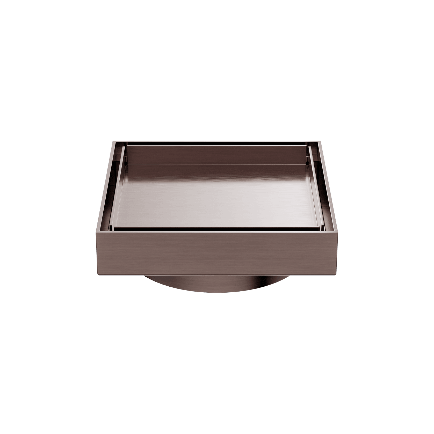 100mm Square Tile Insert Floor Waste 80mm Outlet Brushed Bronze gallery detail image