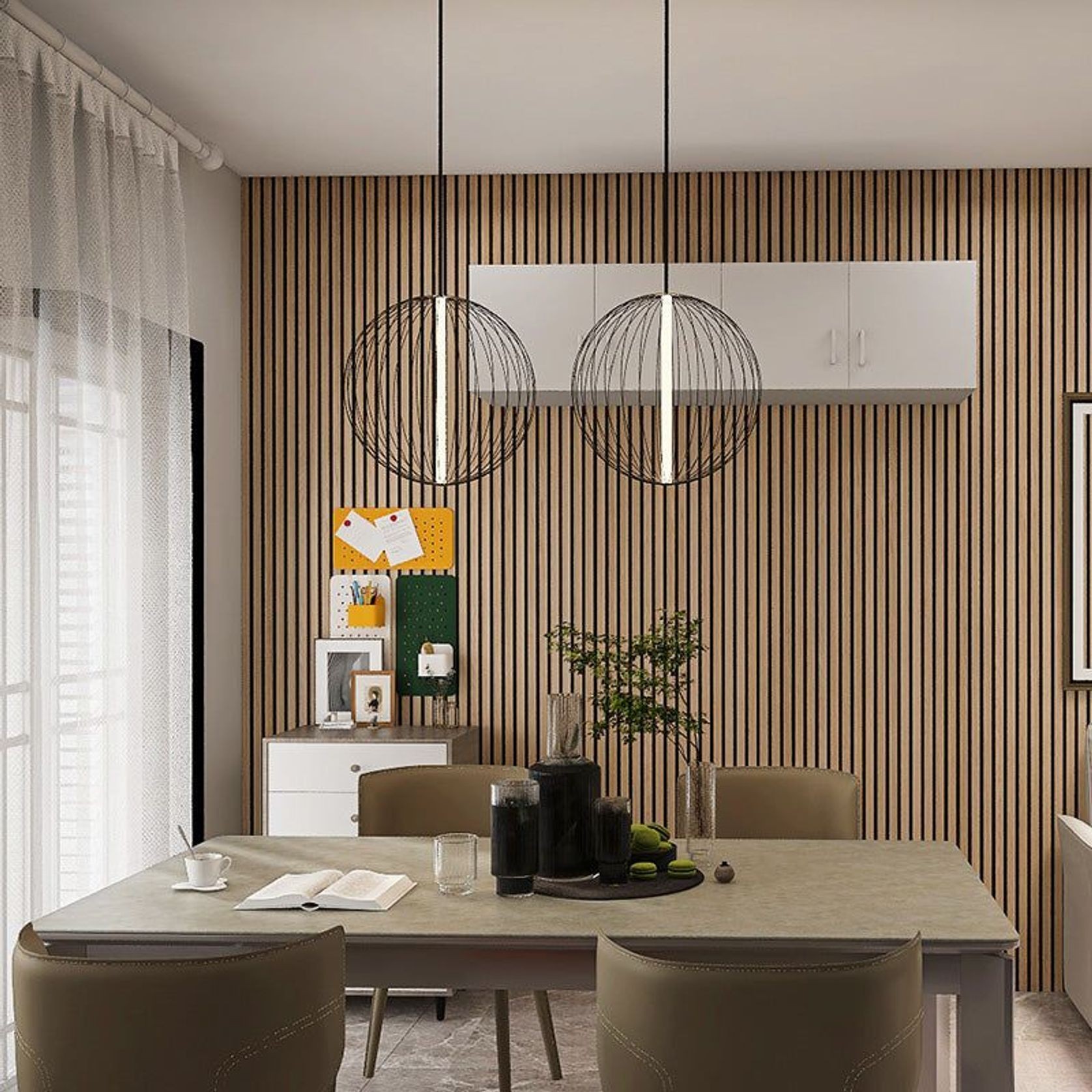 WOODFLEX Flexible Acoustic Wood Slat Panel - 3 Sided gallery detail image