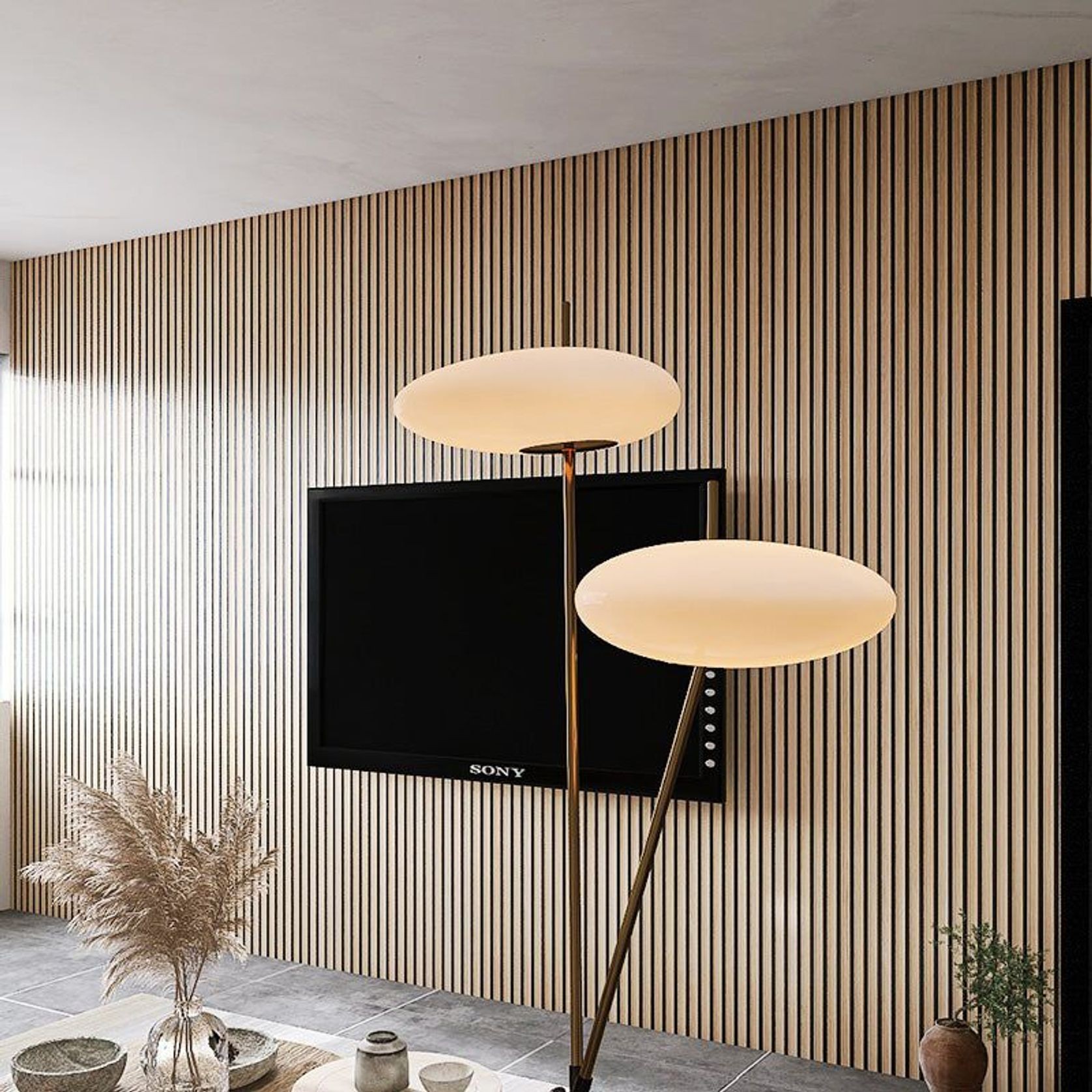WOODFLEX Flexible Acoustic Wood Slat Wall Panel, Oak Veneer - 2700mm x 600mm gallery detail image