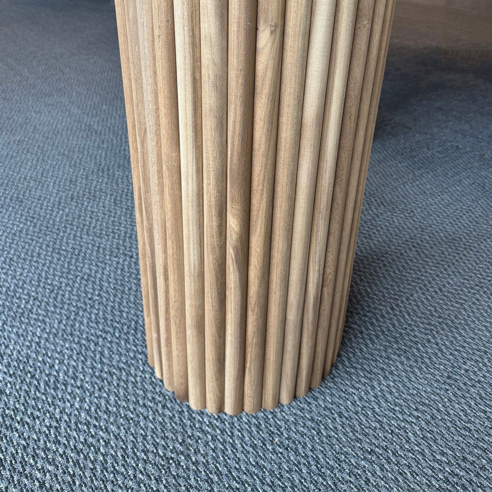 WOODFLEX Flexible Solid Paulownia Wood Slat Wall Panel - 2700mm x 600mm - Half Round gallery detail image