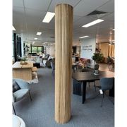 WOODFLEX Flexible Solid Paulownia Wood Slat Wall Panel - 2700mm x 600mm - Half Round gallery detail image