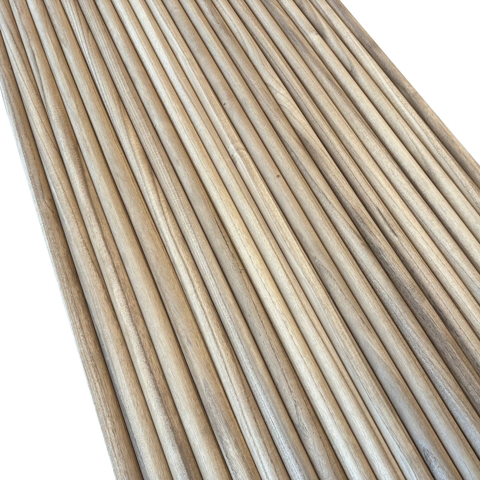 WOODFLEX Flexible Solid Paulownia Wood Slat Wall Panel - 2700mm x 600mm - Half Round gallery detail image