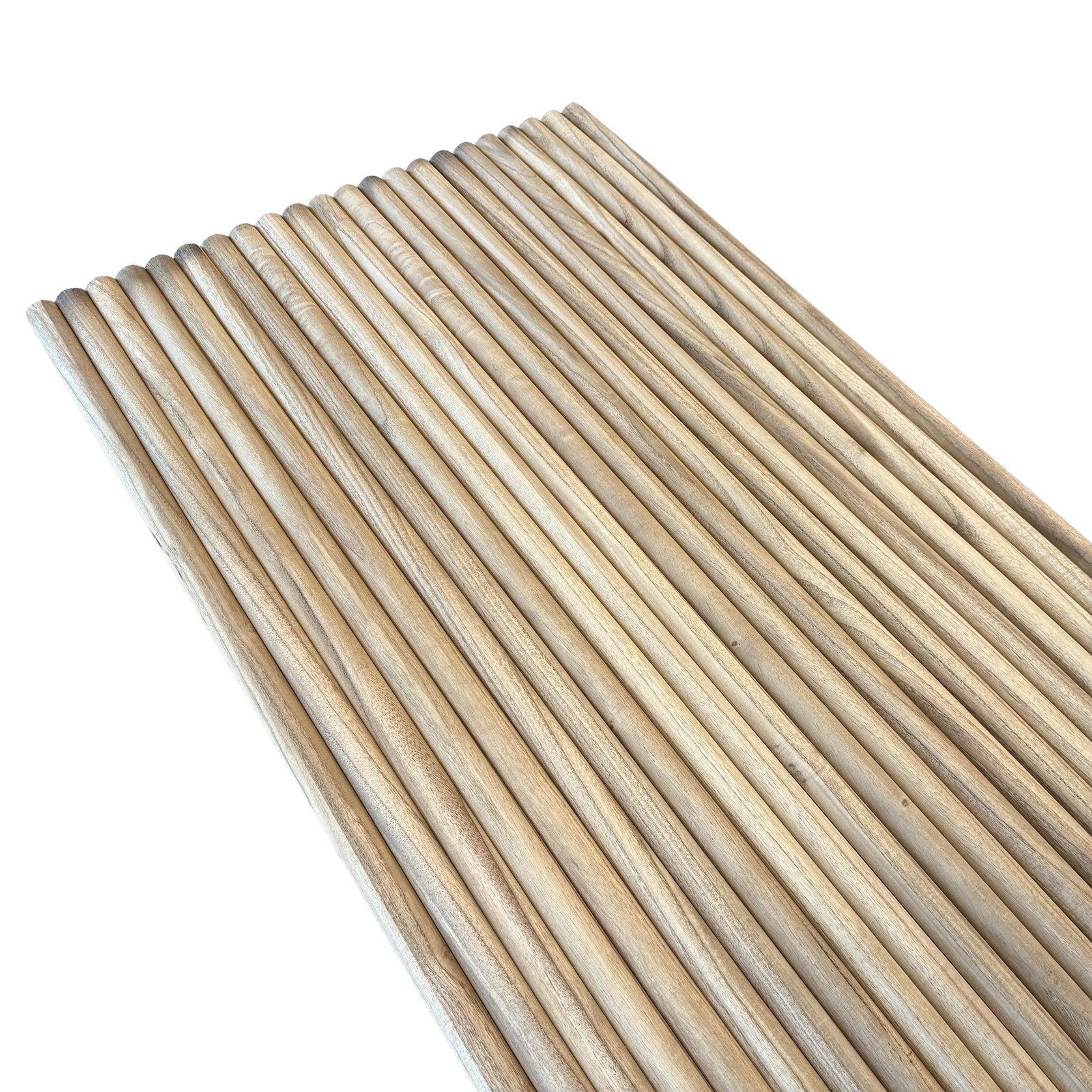 WOODFLEX Flexible Solid Paulownia Wood Slat Wall Panel - 2700mm x 600mm - Half Round gallery detail image