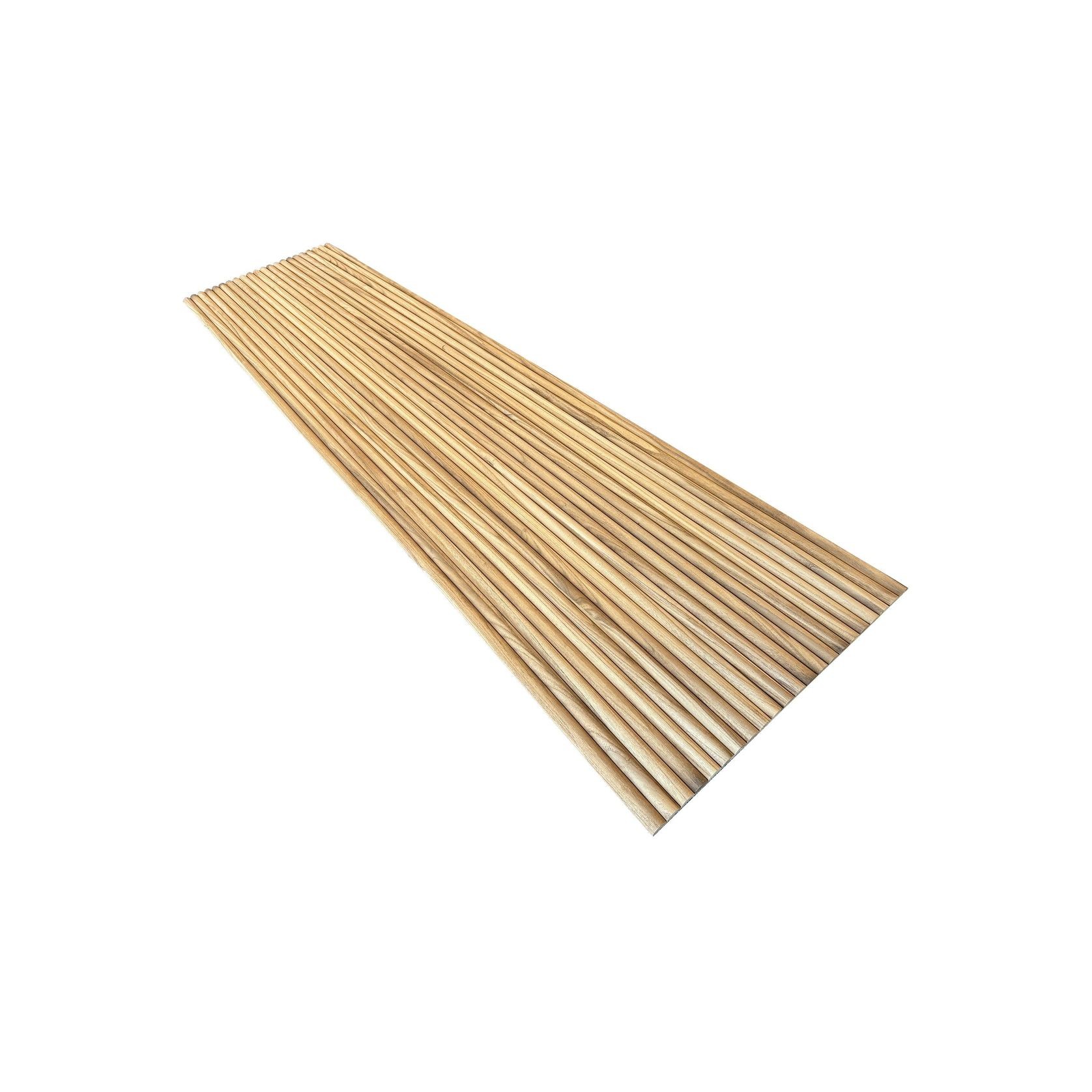 WOODFLEX Flexible Solid Paulownia Wood Slat Wall Panel - 2700mm x 600mm - Half Round gallery detail image