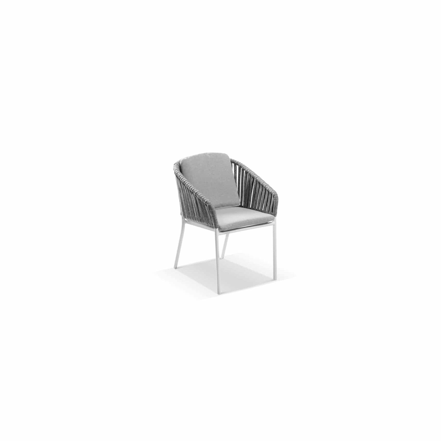 Cove Round Ceramic Table with Palm Chairs 5pc Set - White gallery detail image
