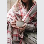 Ruanui Station Lambswool Throw - Red Check gallery detail image
