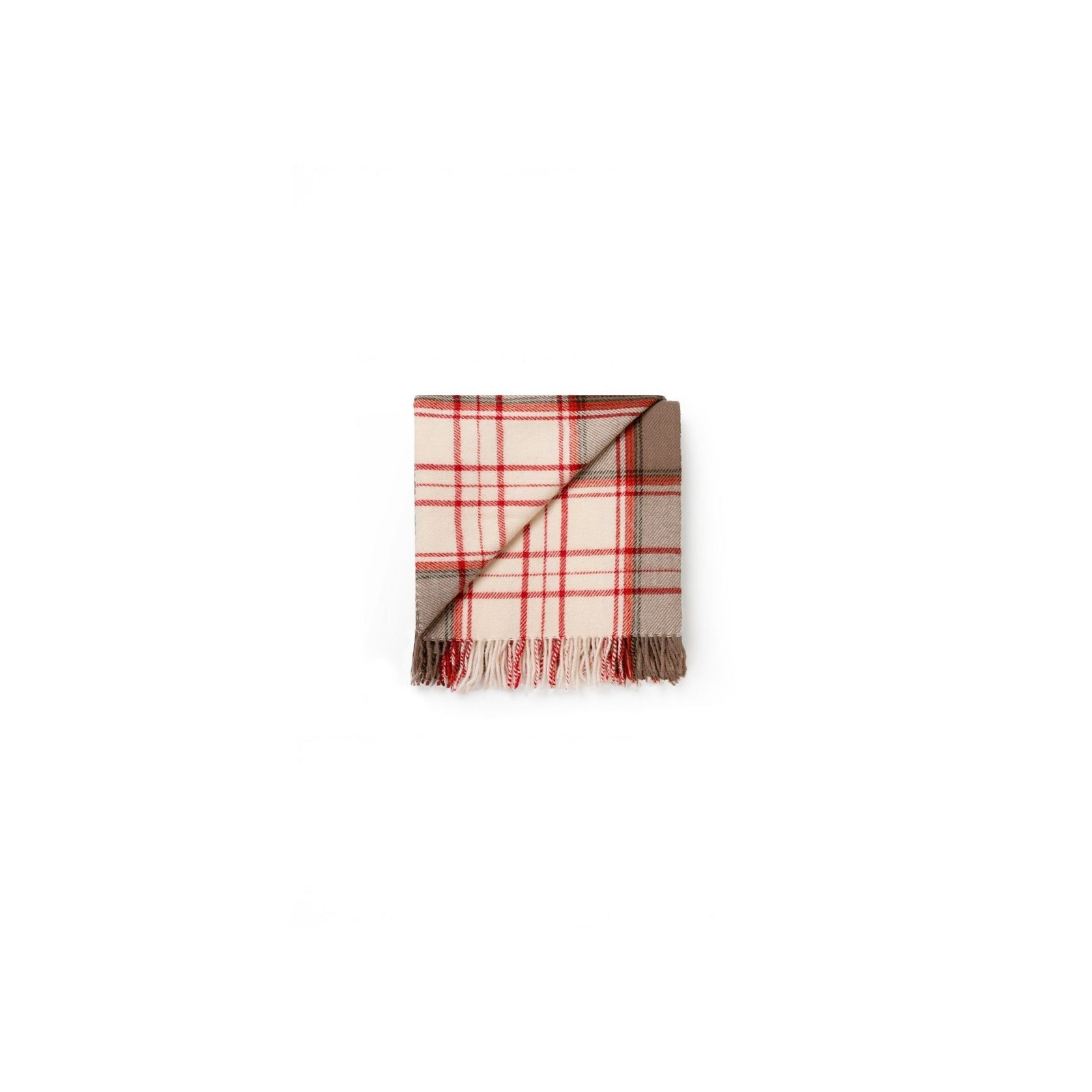 Ruanui Station Lambswool Throw - Red Check gallery detail image