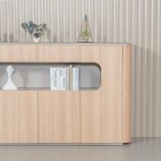 ORBAN 200cm Credenza Display Unit Oak - 110cm High gallery detail image