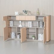 ORBAN 200cm Credenza Display Unit Oak - 110cm High gallery detail image