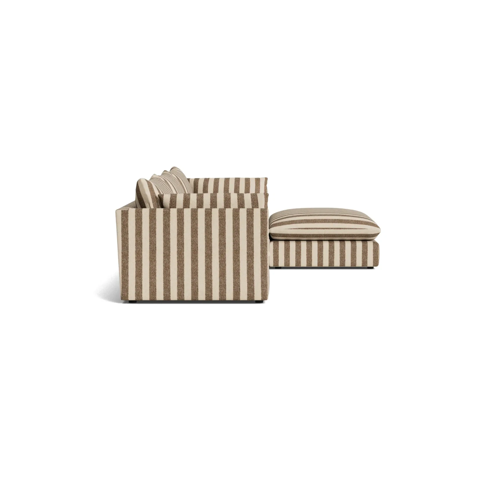 Sidney Slipcover 5 Seater Chaise Sofa - Marnie Coconut Stripe gallery detail image
