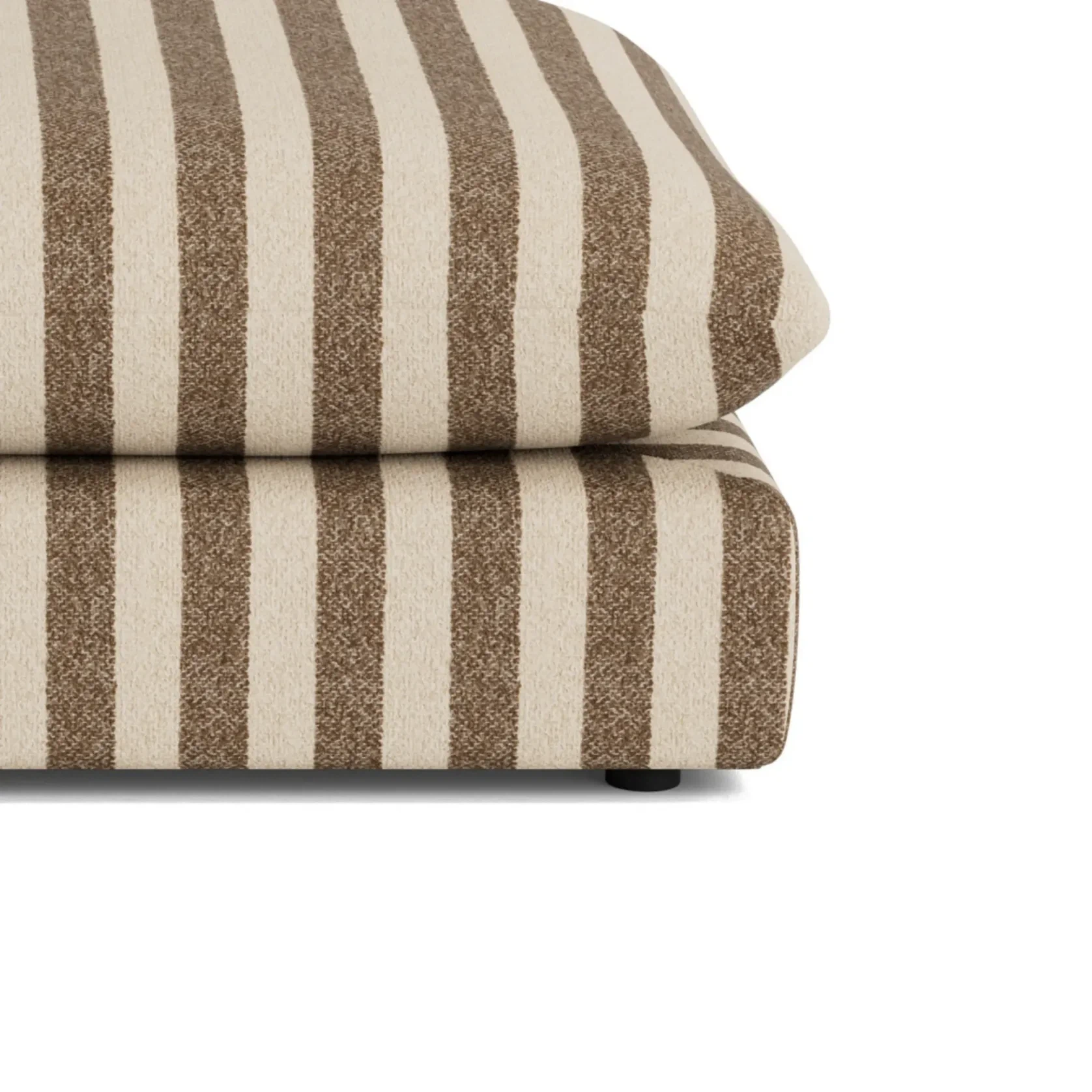 Sidney Slipcover Ottoman Fabric - Marnie Coconut Stripe gallery detail image