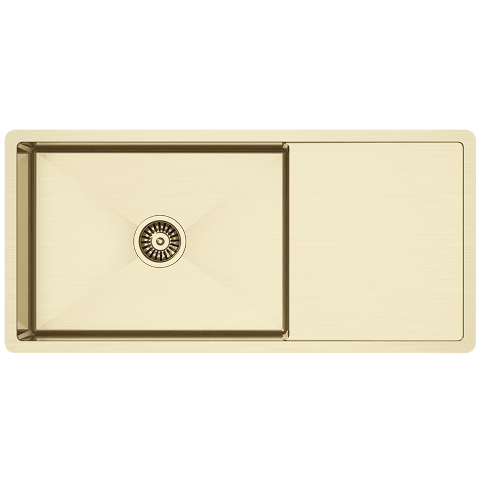 Brushed Brass Gold Cody 950x450 Single Bowl w Drain Board Sink gallery detail image