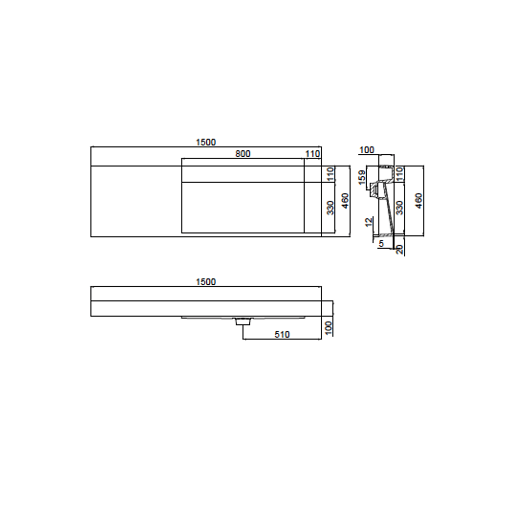 The Ramp Basin - Ramp C100-b 1500mm Right gallery detail image