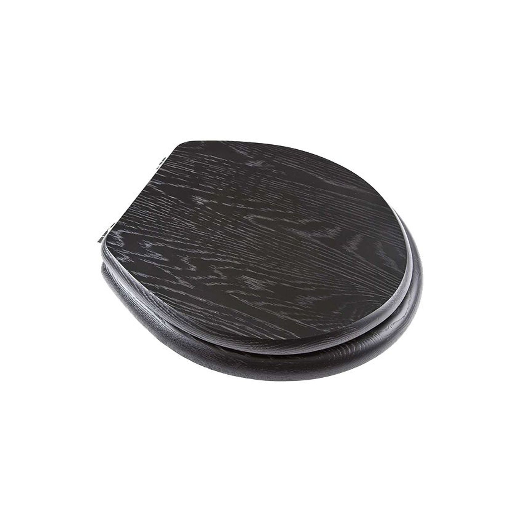 Timber Toilet Seat In Black Oak gallery detail image