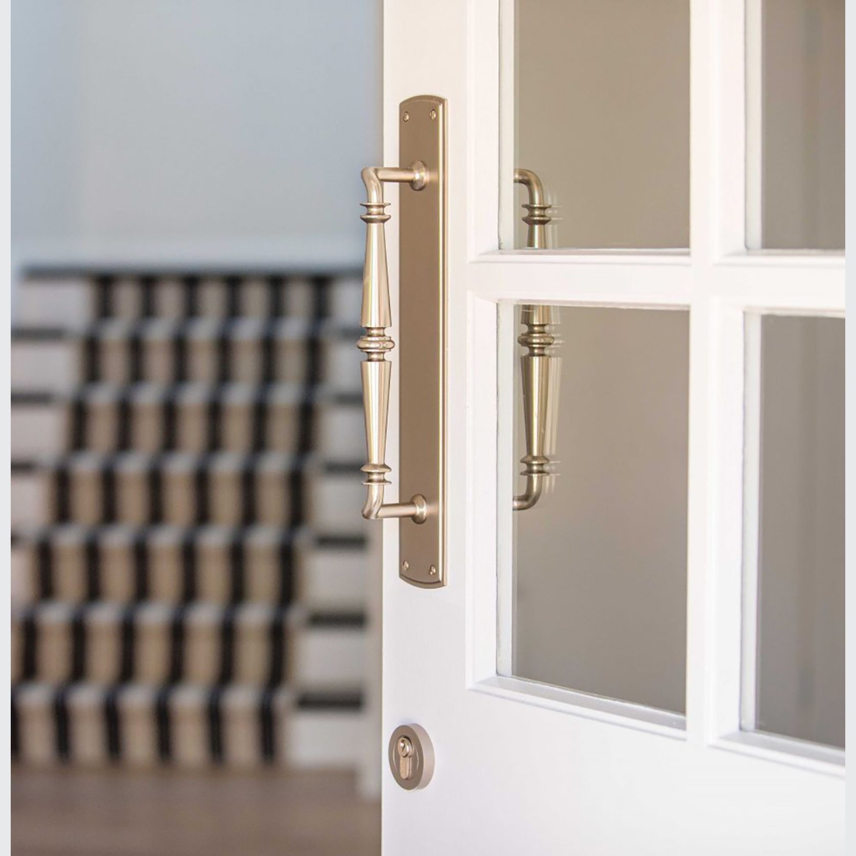Iver Sarlat Door Pull Handle on Backplate Chrome Plate 380mm x 65mm 9344 gallery detail image